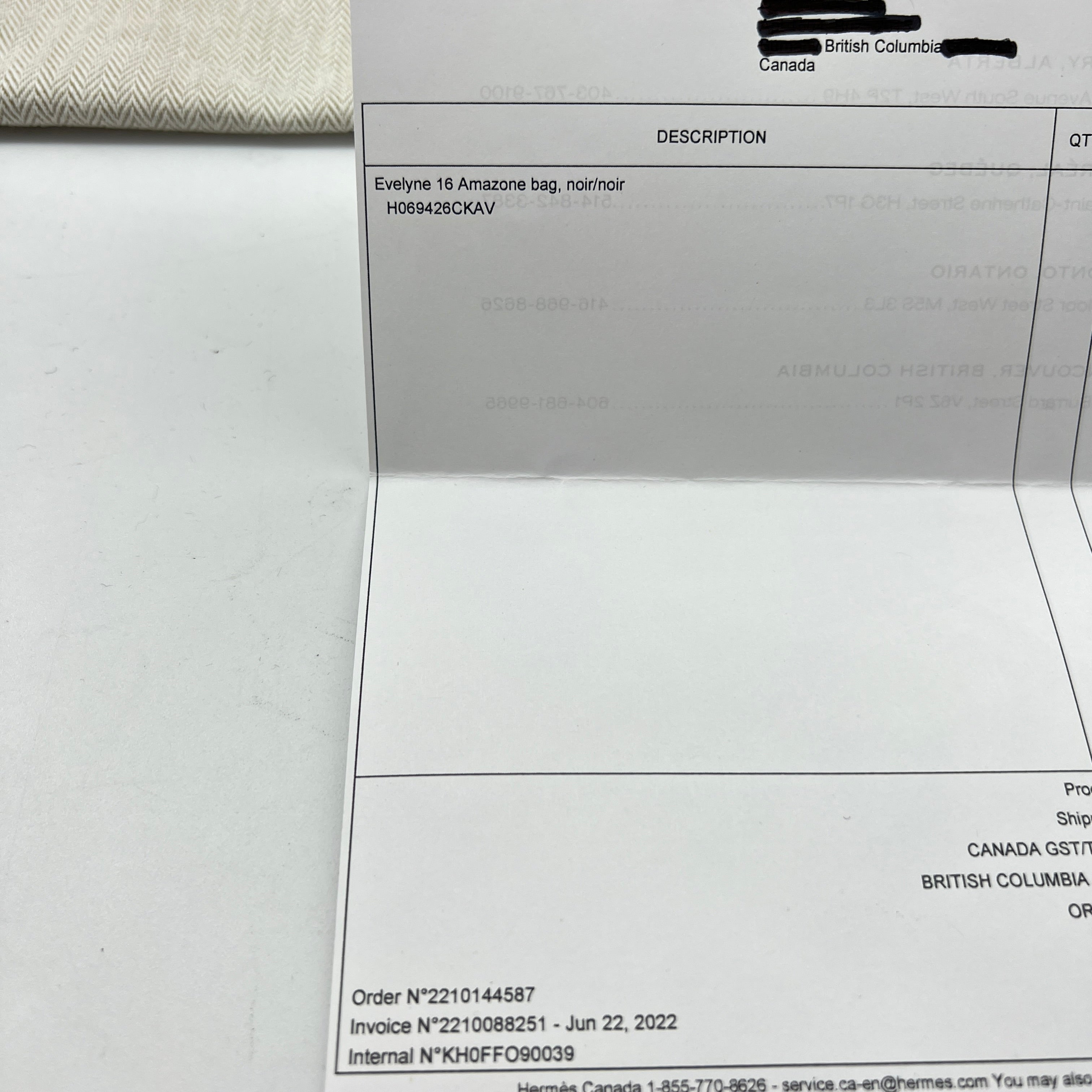 Hermes Evelyn 16 Black