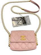 CHANEL -21S Classic Pearl Light Pink Small Wallet On Chain Crossbody Bag