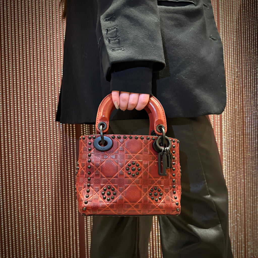 Christian Dior Cruise Collection Mini Studded Flower Ladydior Bag