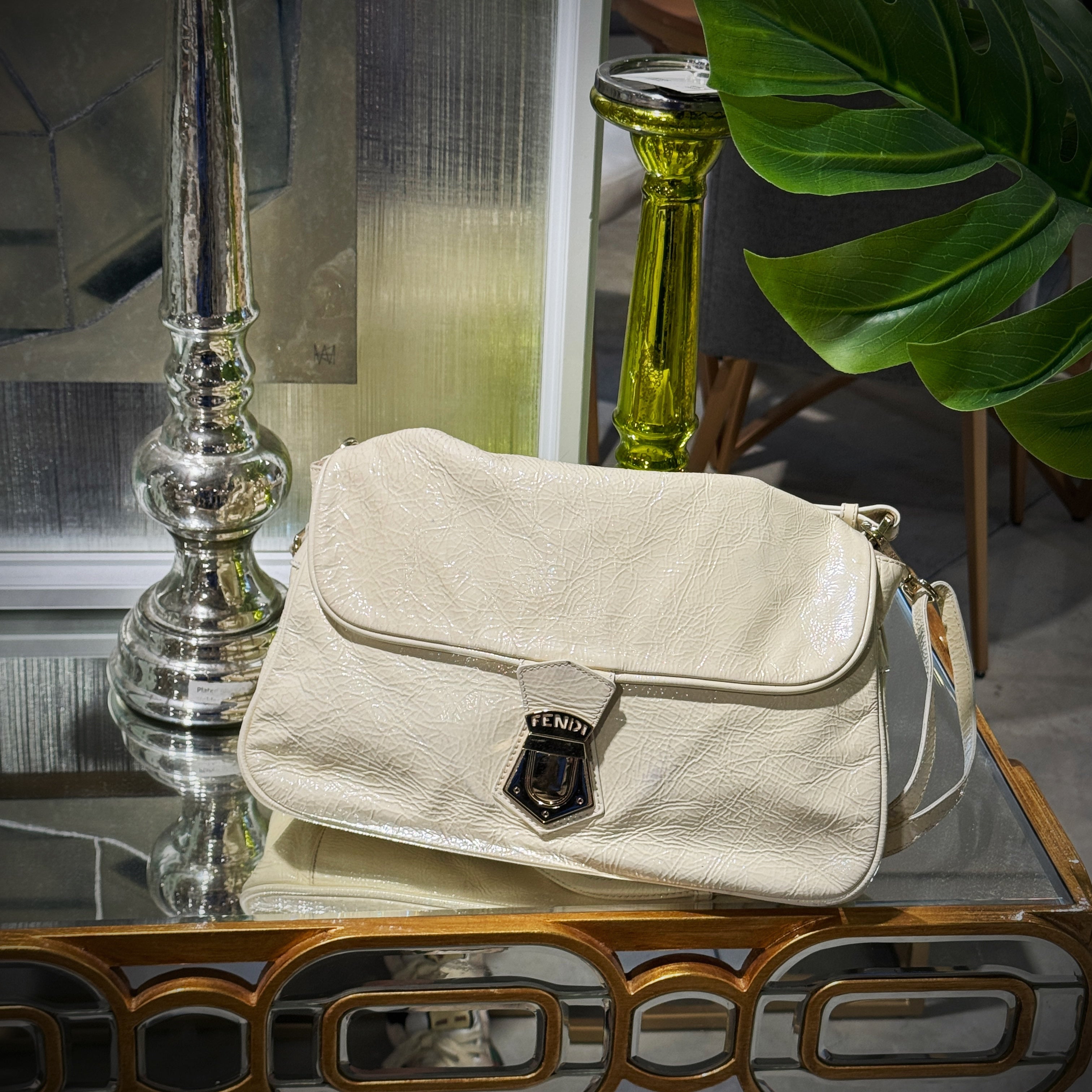 Fendi Baguette Patent Lather Shoulder Bag TWS