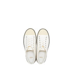 Celine Size 39 Blank Toe Cap Low Top Sneakers Canvas/Calfskin Off White SHW