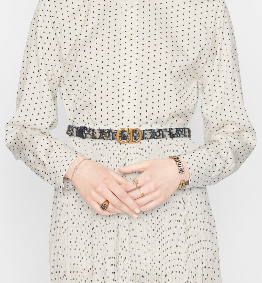 Saddle Belt Blue Dior Oblique Jacquard 20 mm