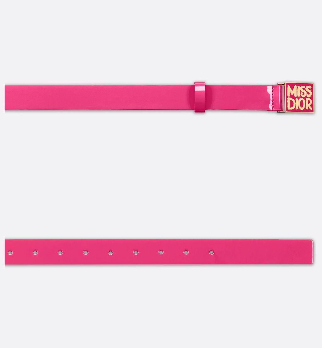 Miss Dior Graffiti Belt Fuchsia Patent Calfskin 25 mm