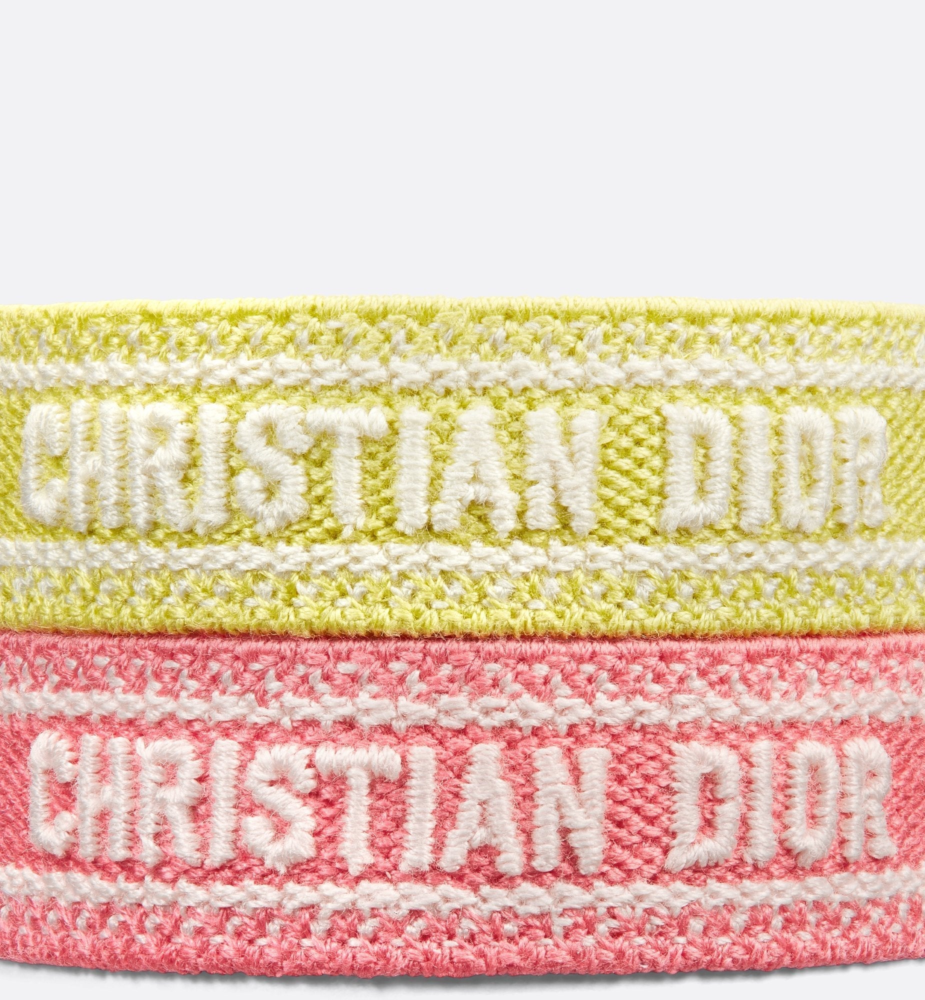 Dioriviera Christian Dior Bracelet Set Candy Pink And Lemon Yellow Cotton