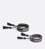Bracelet Set Navy Blue Dior Oblique Cotton