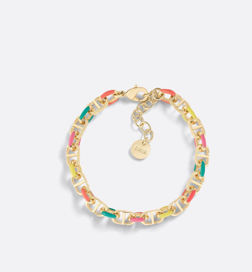 Dioriviera Petit Cd Bracelet Gold Finish Metal And Multicolor Lacquer