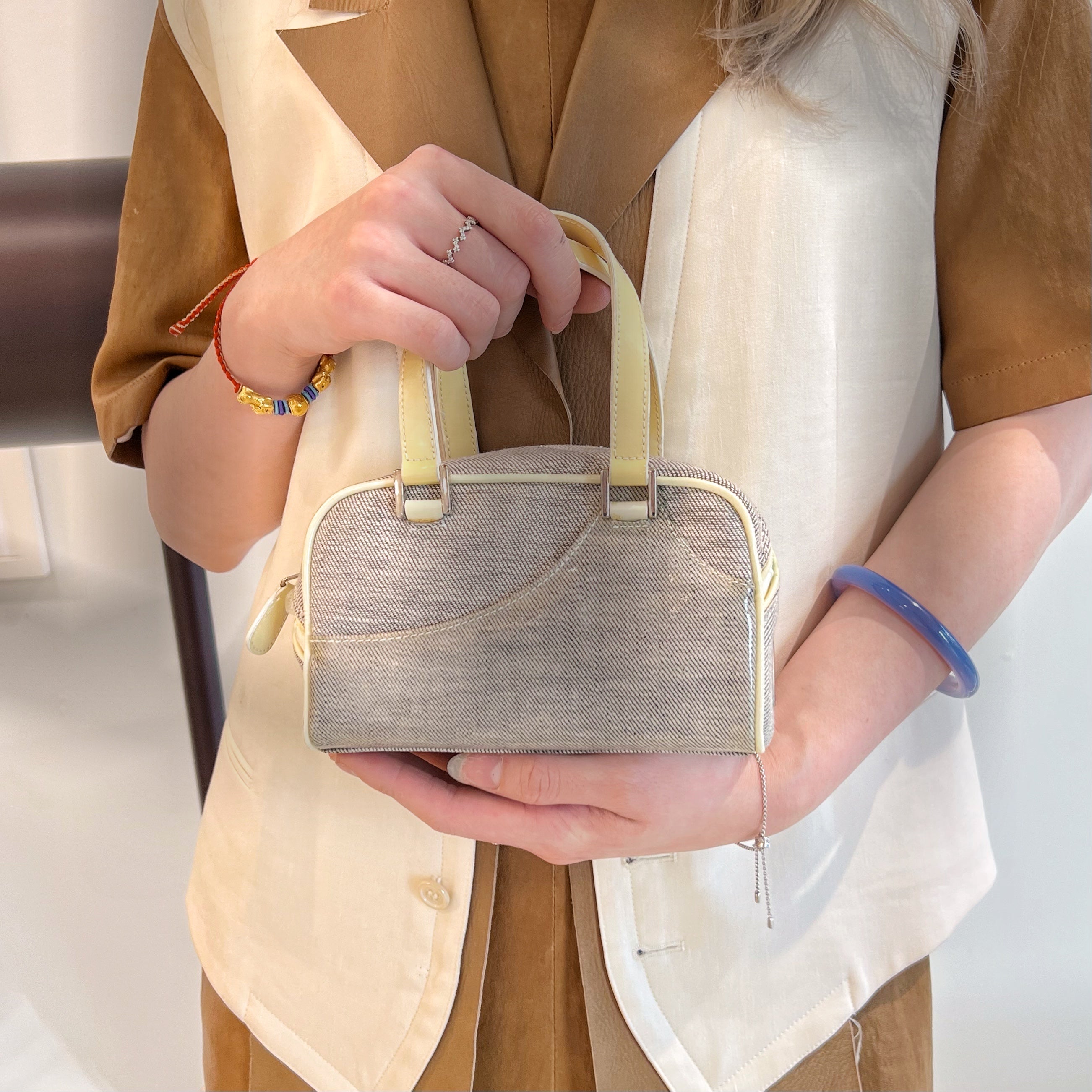 Christian Dior mini grey canvas handbag TSW pop