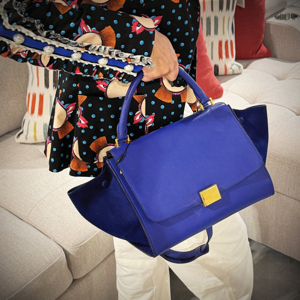 Celine Medium Calfskin & Suede Leather Trapeze bag TWS