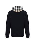 Burberry  Men's CheckPanel Hooded Sweatshirt Black