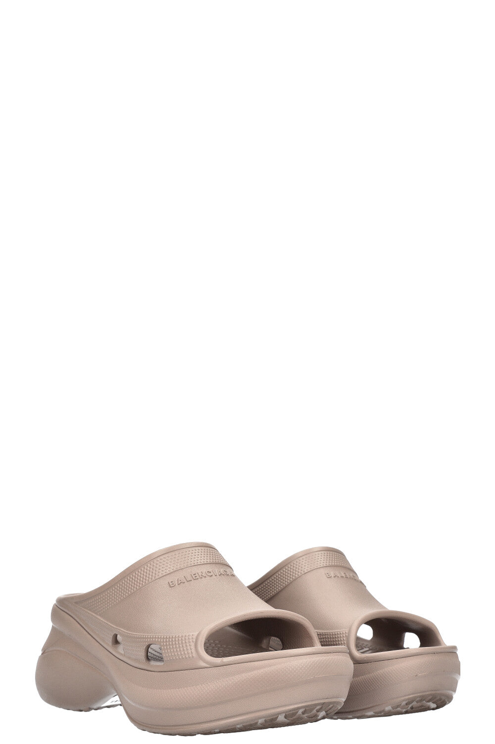 BALENCIAGA Pool Crocs Rubber Beige