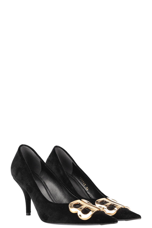 BALENCIAGA BB Knife Pumps Black Velvet