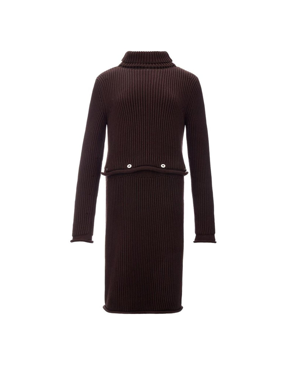 Bottega Veneta  Ribbed Knit Dress Brown
