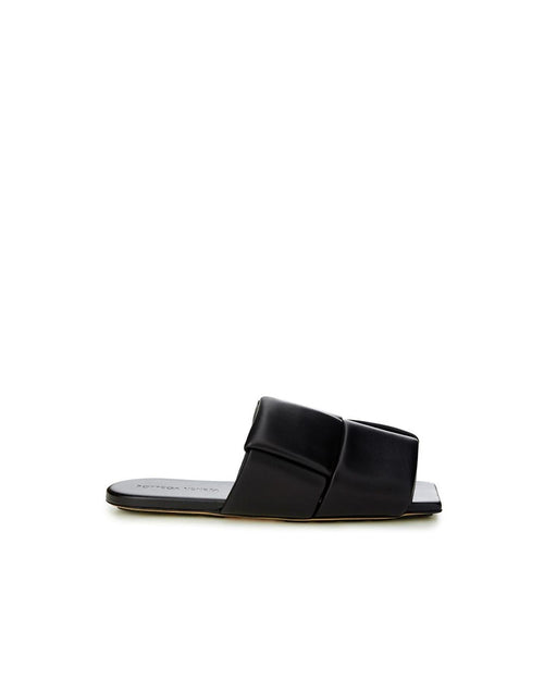 Bottega Veneta  Padded Cassette Slide Black Leather Slippers