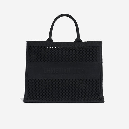 Dior Large Book Tote - Black Mesh