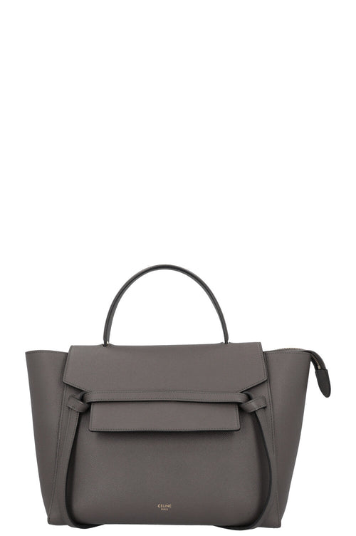 CELINE Mini Belt Bag Leather Grey