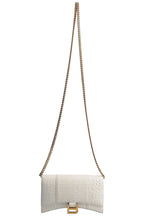 BALENCIAGA Hourglass WOC Crocodile Embossed White