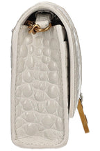 BALENCIAGA Hourglass WOC Crocodile Embossed White