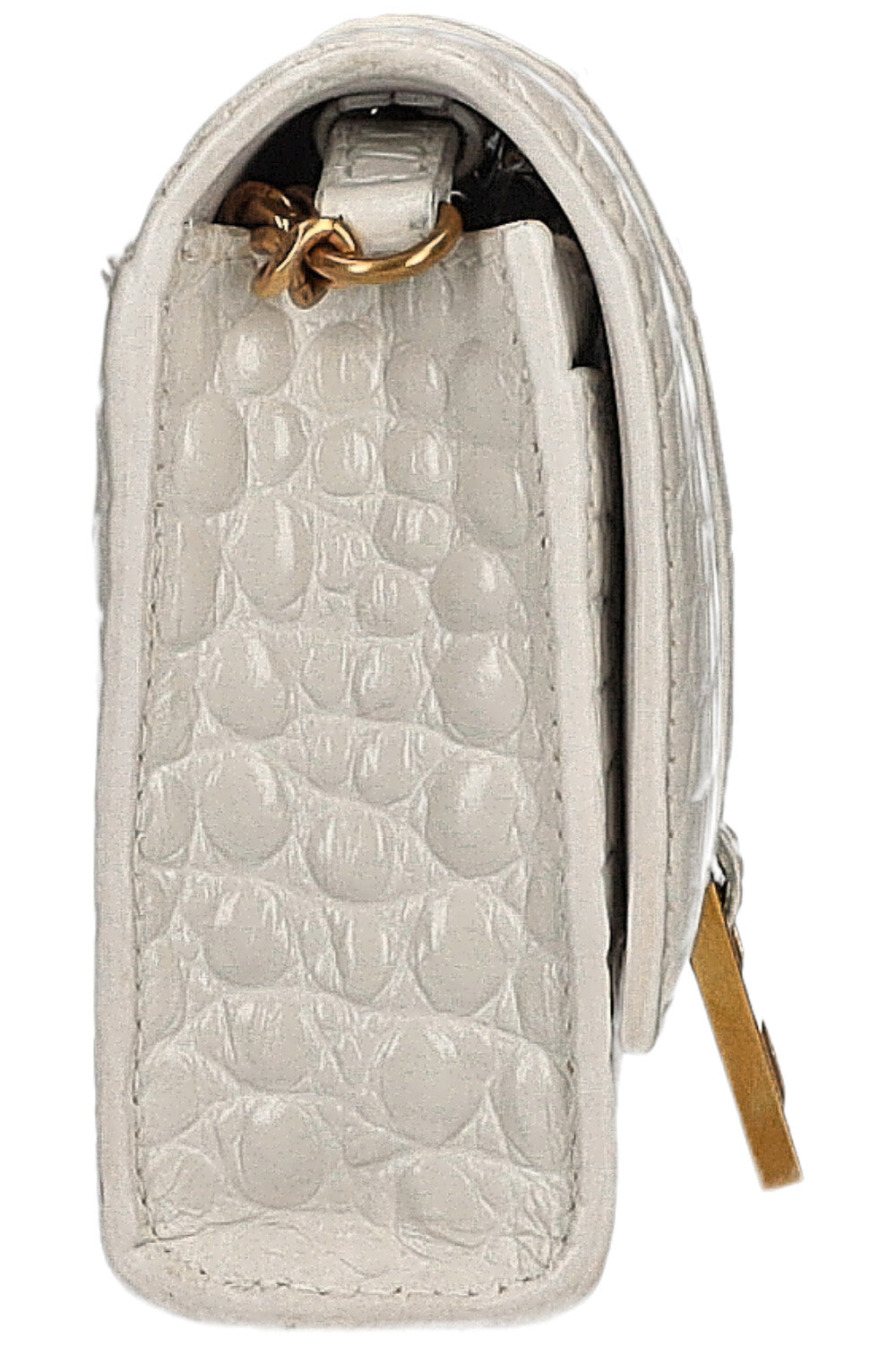 BALENCIAGA Hourglass WOC Crocodile Embossed White