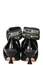 CHRISTIAN DIOR 62-22 Heels Patent Black & Neon Yellow