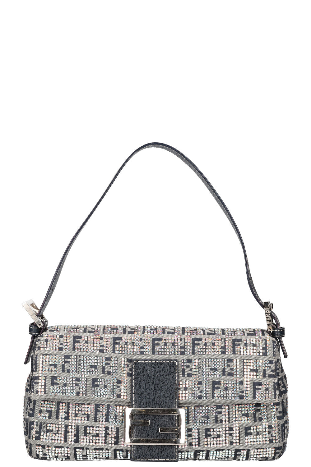 FENDI Zucchino Crystal Baguette Bag