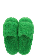 BOTTEGA VENETA Shearling Resort Slides Parakeet