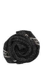 CHRISTIAN DIOR Scarf Wool Cashmere Black White