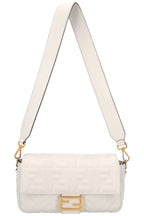FENDI Baguette Bag Zucca White Leather