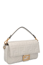 FENDI Baguette Bag Zucca White Leather