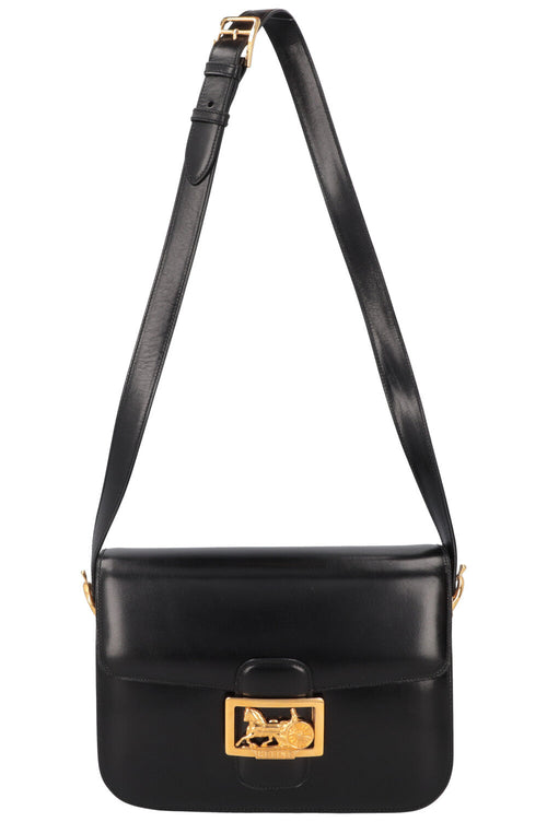 CELINE Vintage Horse Carriage Crossbody Bag Black Box