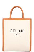 CELINE Cabas Vertical Tote Bag Medium Ivory Brown