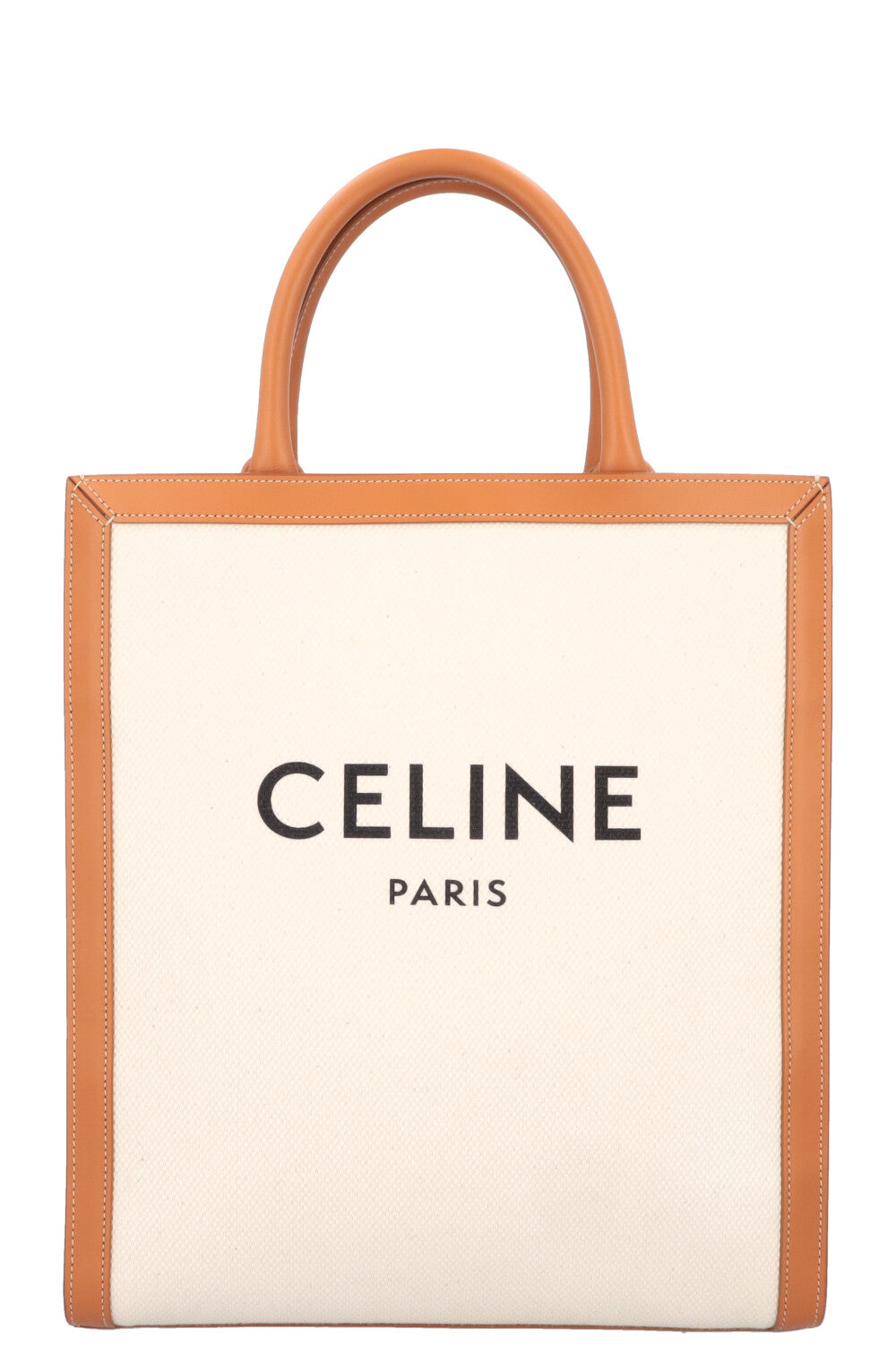 CELINE Cabas Vertical Tote Bag Medium Ivory Brown