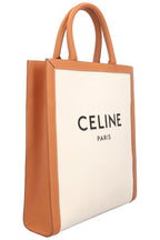 CELINE Cabas Vertical Tote Bag Medium Ivory Brown
