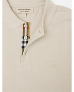 Burberry Cotton Polo Shirt Short Sleeves Men Beige