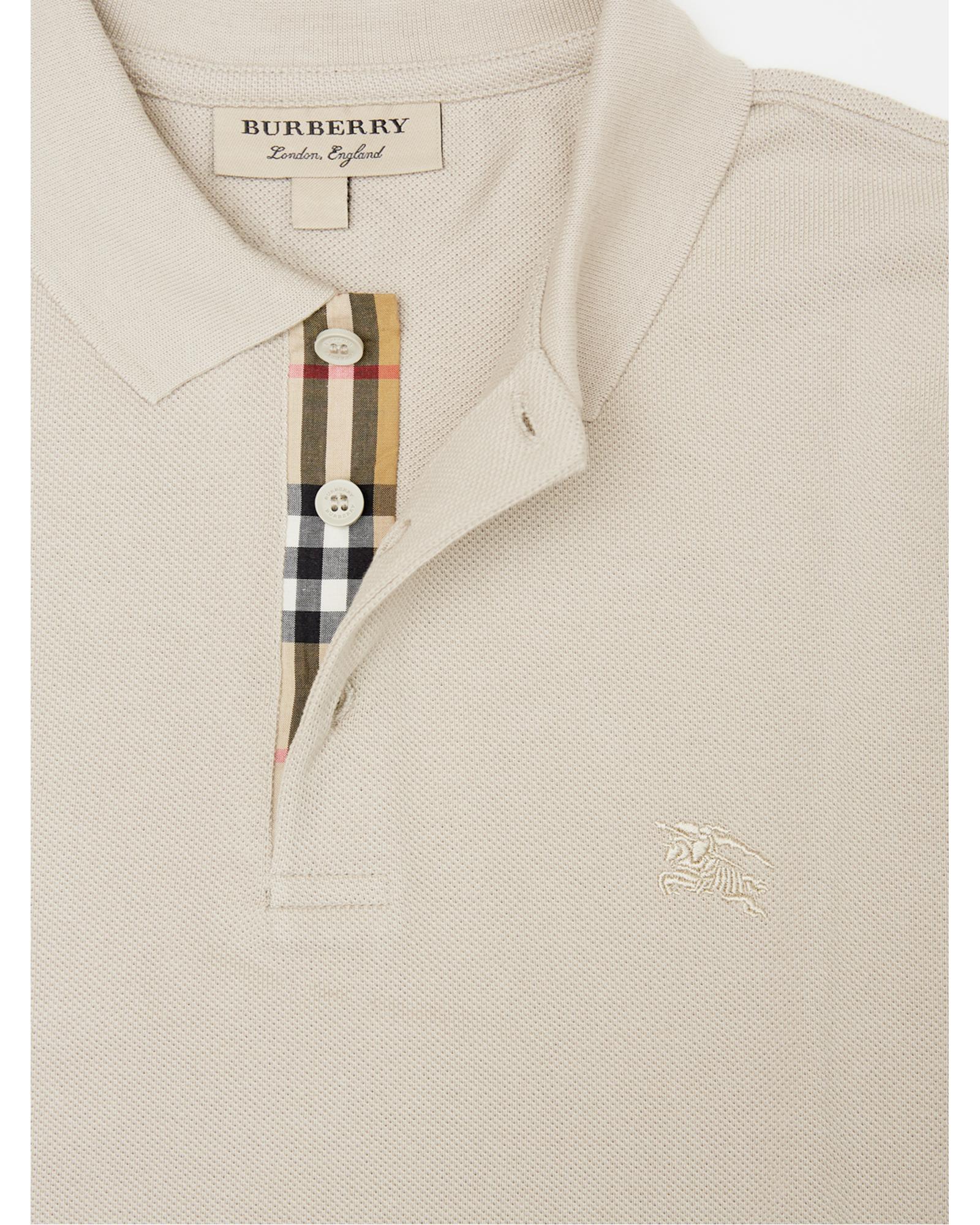 Burberry Cotton Polo Shirt Short Sleeves Men Beige