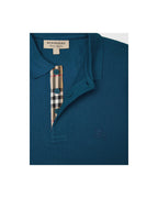 Burberry Short Sleeve Polo Shirt Men Aquamarine Blue
