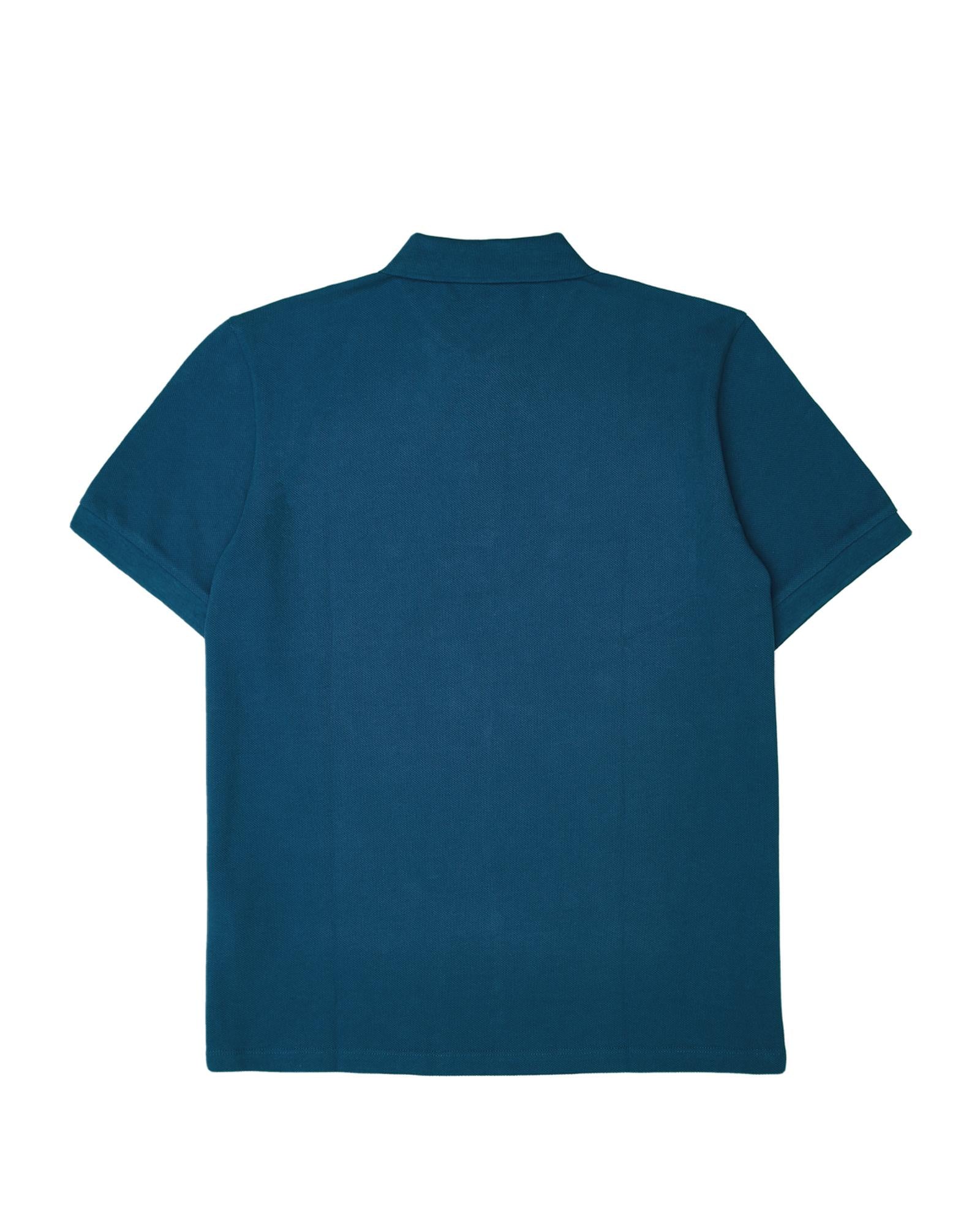 Burberry Short Sleeve Polo Shirt Men Aquamarine Blue