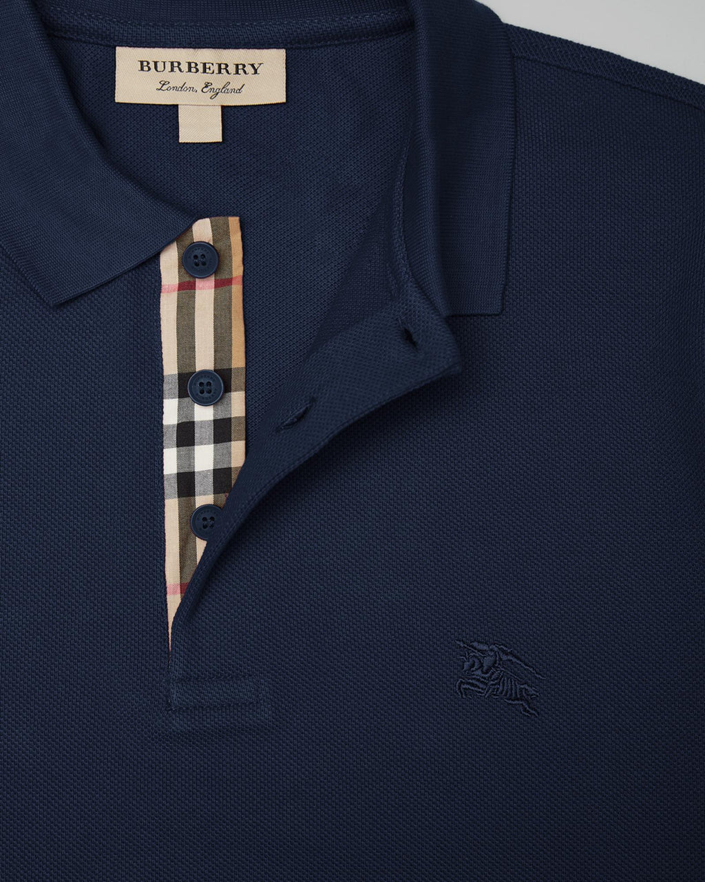 Burberry Short Sleeve Polo Shirt Men Navy Blue