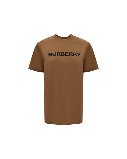 Burberry Cotton Logo TShirt Women Brown Tops