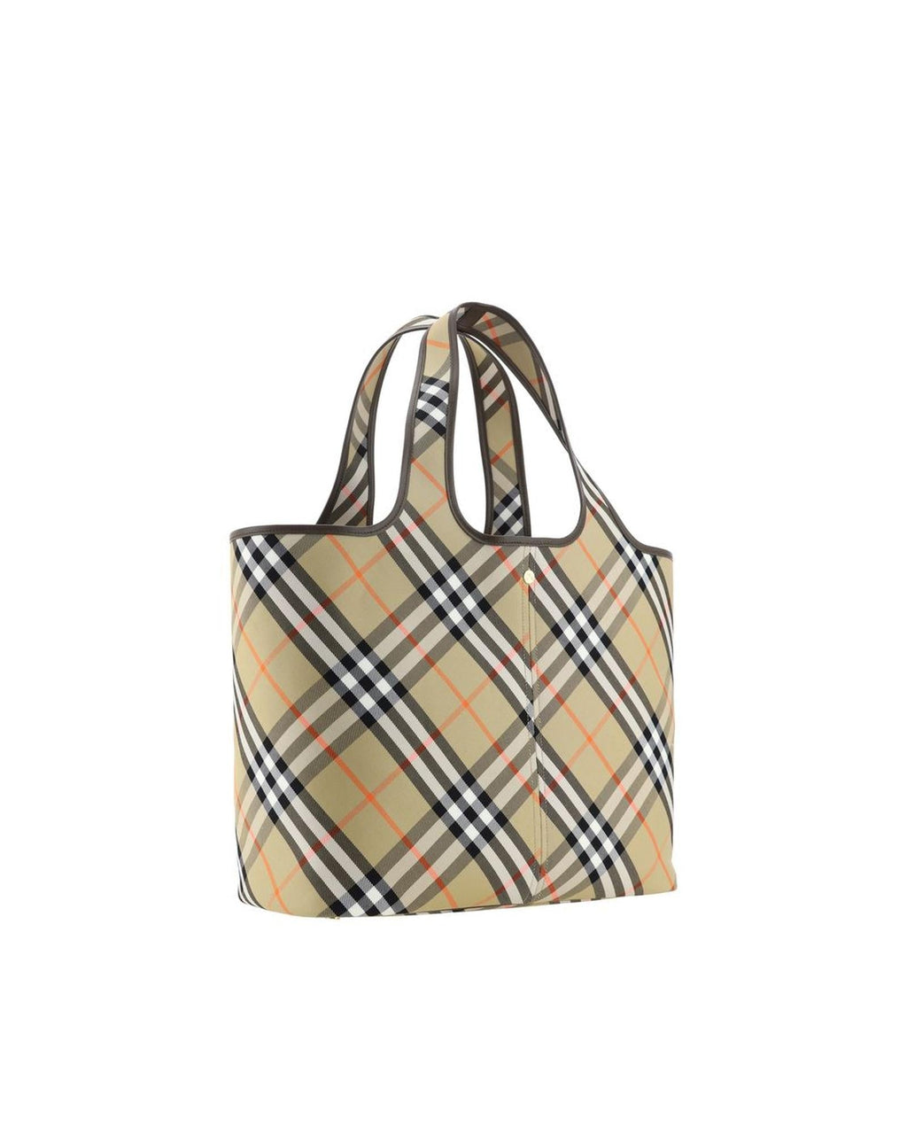 Burberry Nova Check Tote Bag Beige and Orange Check Women Shoulder Bags