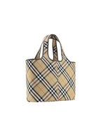 Burberry Nova Check Tote Bag Beige and Orange Check Women Shoulder Bags
