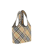 Burberry Beige Check Tote Bag Women Shoulder Bags