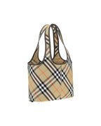 Burberry Beige Check Tote Bag Women Shoulder Bags