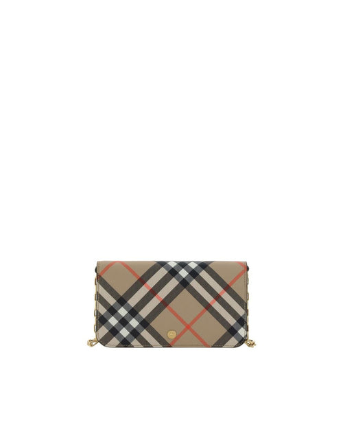 Burberry Chain Wallet Leather Women Brown Wallets & Pouches