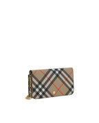 Burberry Chain Wallet Leather Women Brown Wallets & Pouches