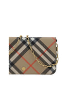 Burberry Chain Wallet Leather Women Brown Wallets & Pouches