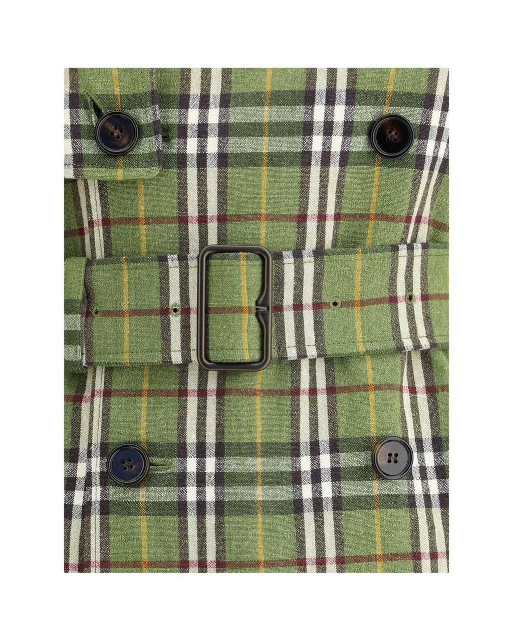 Burberry Plaid Trench Coat with Belt Women Green