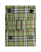 Burberry Plaid Trench Coat with Belt Women Green