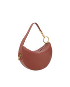 Burberry HalfMoon Leather Shoulder Bag Women Bordeaux