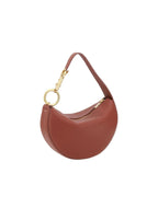 Burberry HalfMoon Leather Shoulder Bag Women Bordeaux