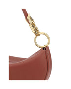 Burberry HalfMoon Leather Shoulder Bag Women Bordeaux